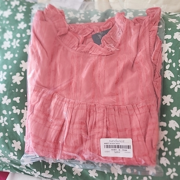 New Sundance Bright Beacon ruffle dress in persimmon color size Medium - Picture 3 of 4